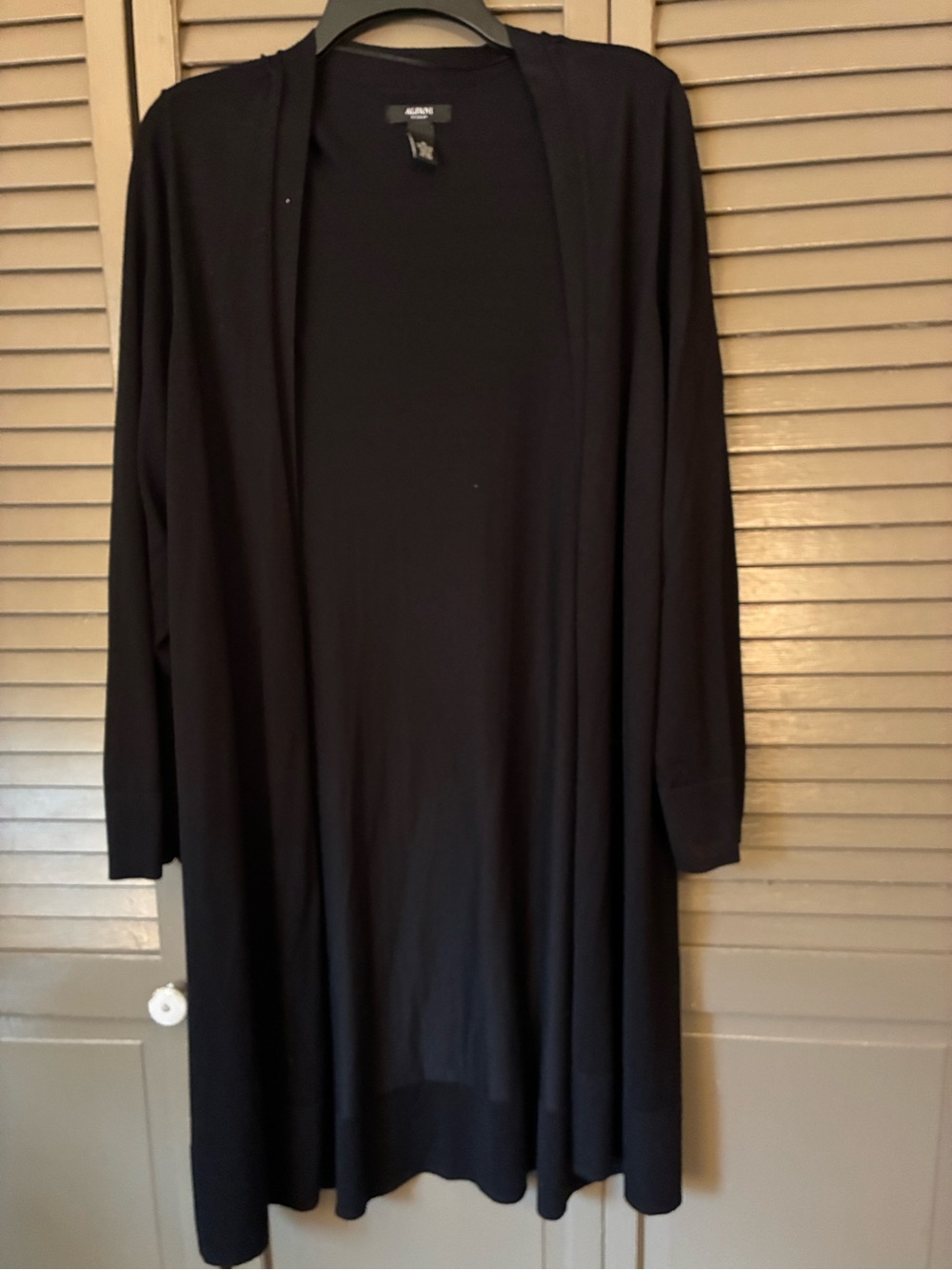 Alfani Black Long Open-Front Duster Cardigan